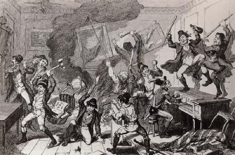 Thomas Pakenham Rebels dancing the Carmagnolle in a captured house by cruikshank Norge oil painting art